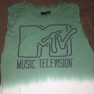 Green Ombré Tie Dye MTV Muscle Tank Top